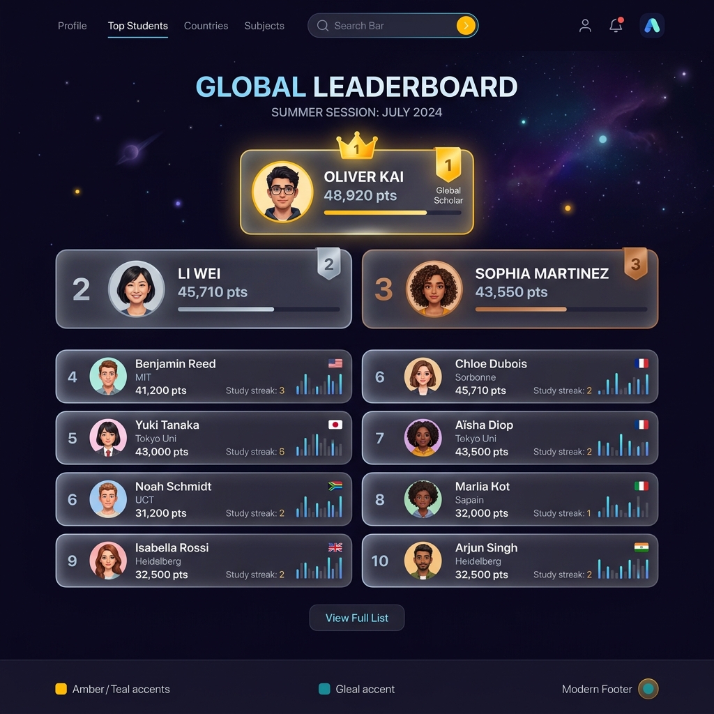 Nova Global Leaderboard — compete with students worldwide