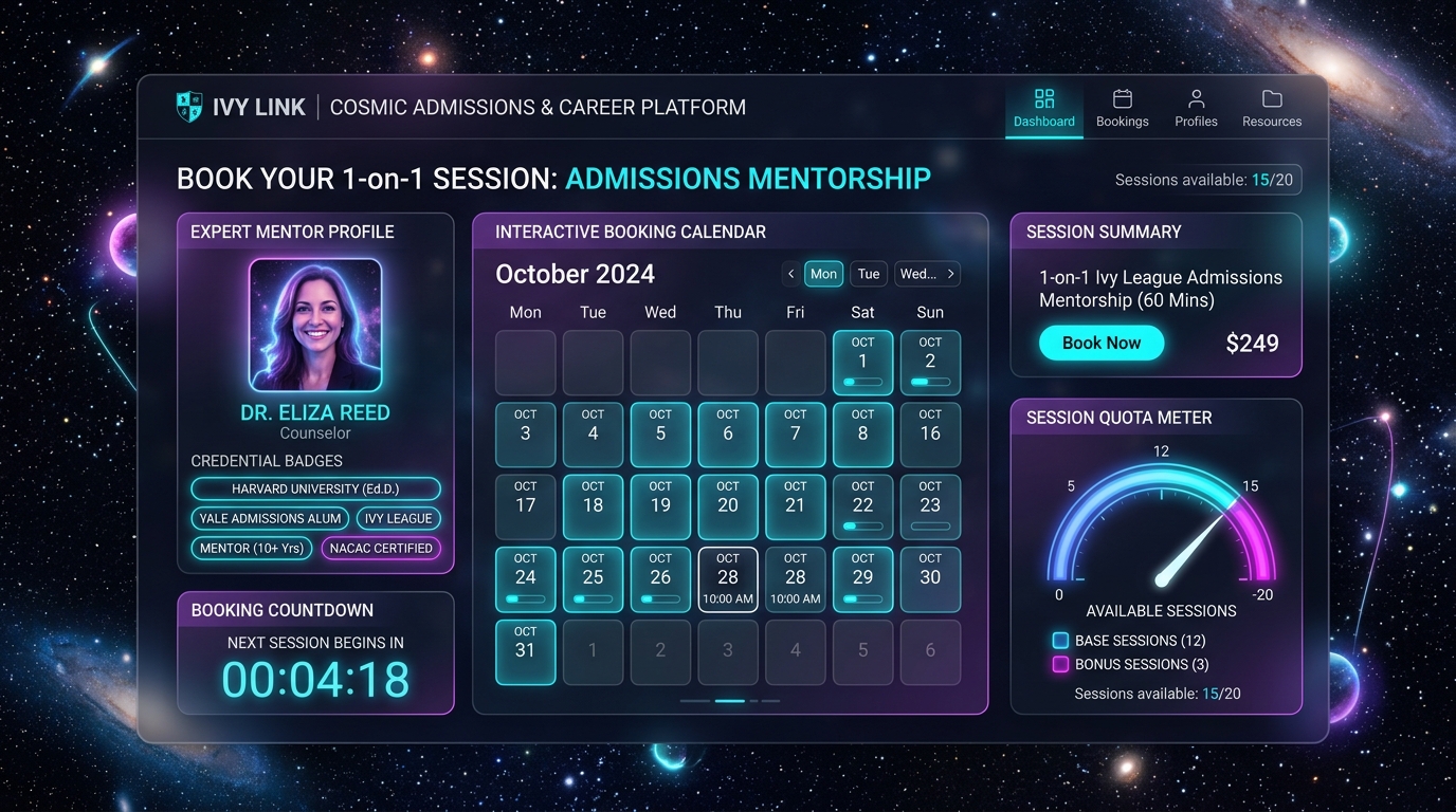 Nova 1-on-1 Ivy League Admissions Mentorship and Counseling Booking
