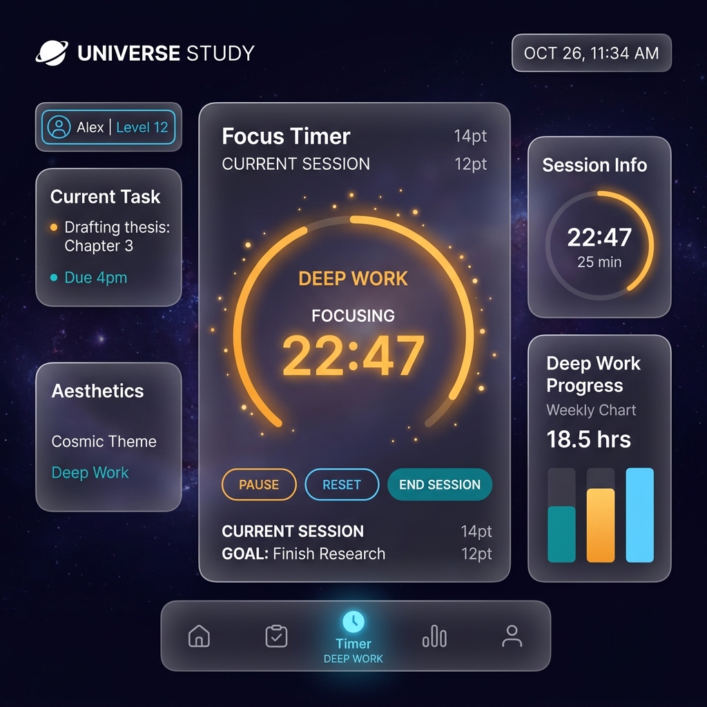 Nova Deep Work Timer — focus timer with session analytics